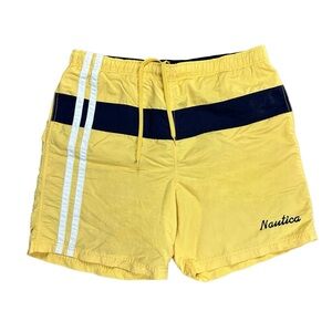 Vintage 90s Nautica Yellow Windbreaker Summer Shorts Size L